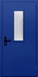 Фото двери «Однопольная со стеклом (синяя)» в Краснодару